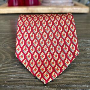 Ermenegildo Zegna Red Abstract 100% Silk Men's Tie!